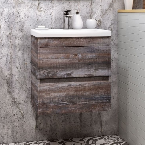 Тумба с раковиной подвесная Art&Max Family Family-500-2C-SO-PE 50 см бетон фото