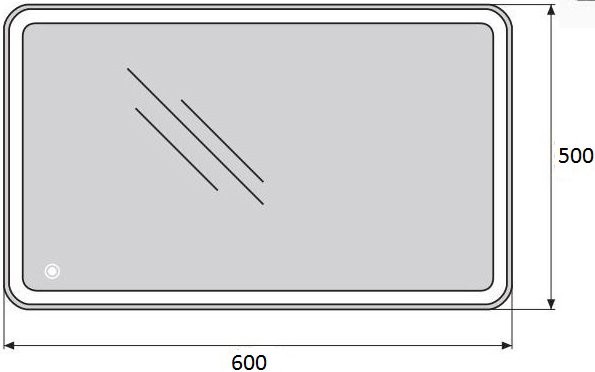 Зеркало BelBagno SPC-MAR-500-600-LED-TCH 50 x 60 см со встроенным светильником и сенсорным выключателем фото