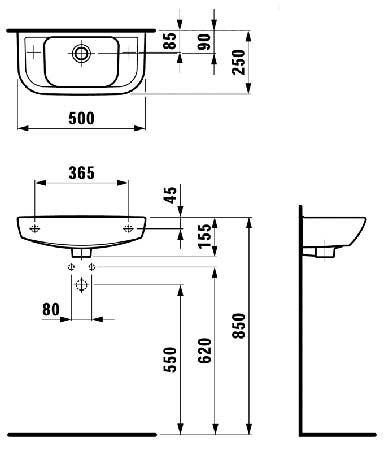 Мини-раковина Laufen Pro 8.1695.7.000.106.1 50 см фото