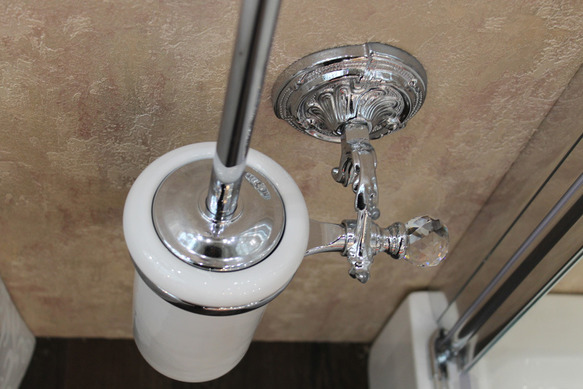 Ершик для унитаза Art&Max Barocco Crystal AM-1785-Cr-C серебро фото