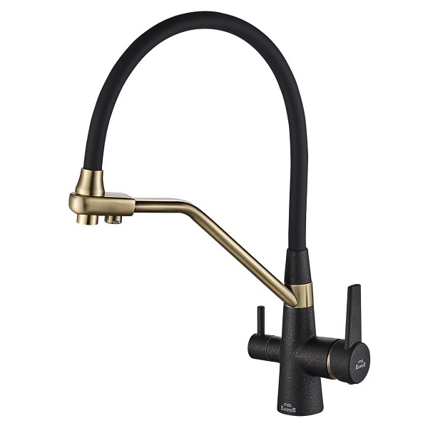 Смеситель для кухни кухни с фильтром для воды Zorg Steel Hammer SH 903-6 BLACK BR фото