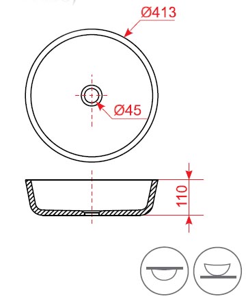 Накладная раковина Montebianco Migliore Isola Bella 11092 41,3х41,3 матовая фото