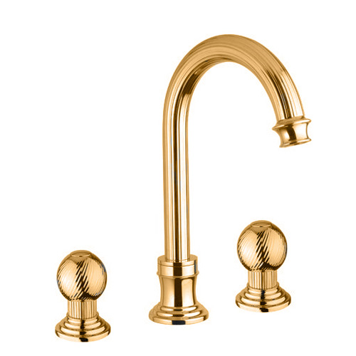 Высокий смеситель для раковины двухвентильный Cezares Olimp OLIMP-BLS2-A-03/24-M золото фото