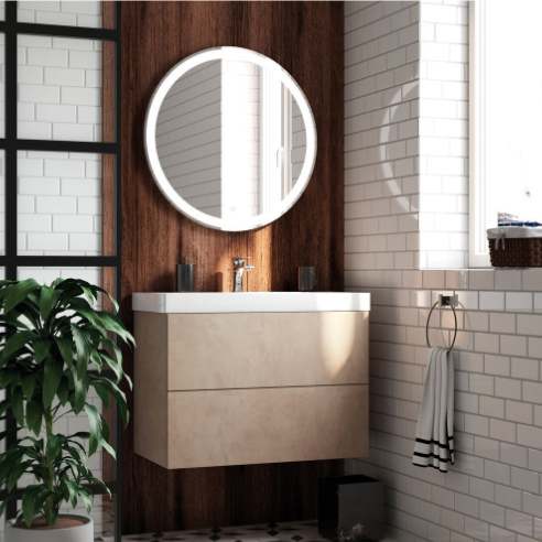 Тумба с раковиной подвесная Art&Max Verona-Push AM-Verona-Push-800-2C-SO-St 80 см Камень светлый фото