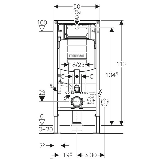 Комплект инсталляция Geberit Duofix UP 320 111.300.00.5 (111.950.00.6) с креплением 111.815.00.1, кнопкой Sigma 01 115.770.11.5 цвет белый, звукоизоляцией фото