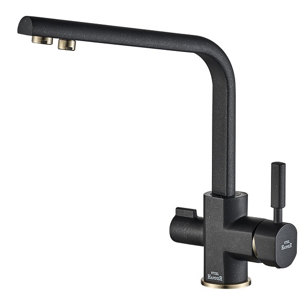 Смеситель для кухни кухни с фильтром для воды Zorg Steel Hammer SH 909 BLACK BR фото