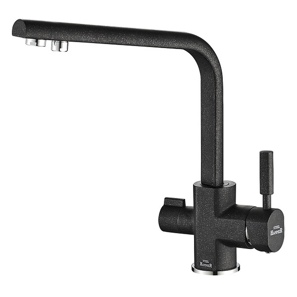 Смеситель для кухни под фильтр Zorg Steel Hammer SH 909 BLACK CR фото