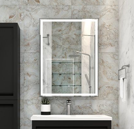 Зеркало-шкаф с подсветкой Art&Max Techno AM-Tec-600-800-1D-DS-F-Nero 60x80 черный матовый фото