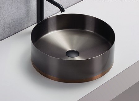 Накладная раковина из нержавеющей стали CeramaLux ST002GRJ 40x40 графит фото