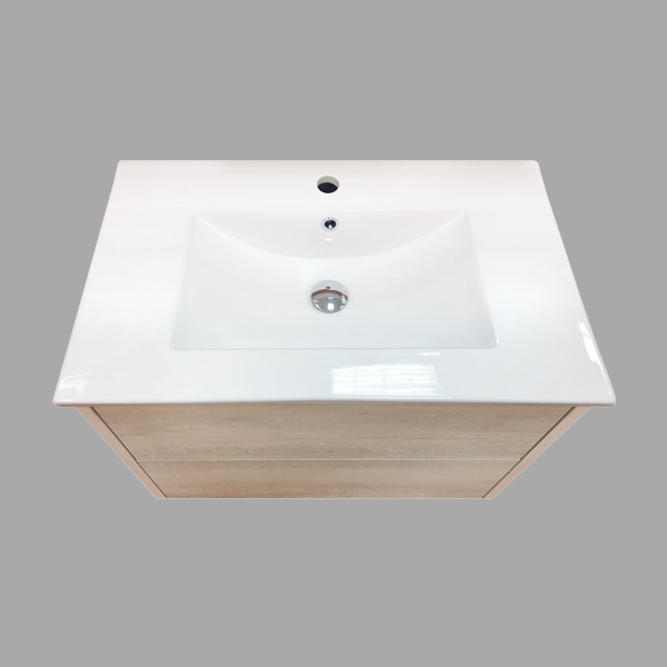 Тумба Comforty Женева-75 дуб белый с раковиной Comforty 75E фото