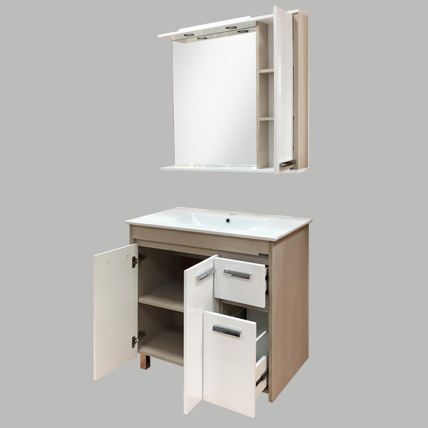 Тумба Comforty Тулуза-90 сосна лоредо с раковиной Quadro 90 фото