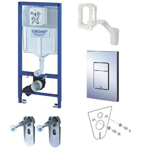 Инсталляция для подвесного унитаза 4 в 1 Grohe Rapid SL 38827000 с кнопкой фото