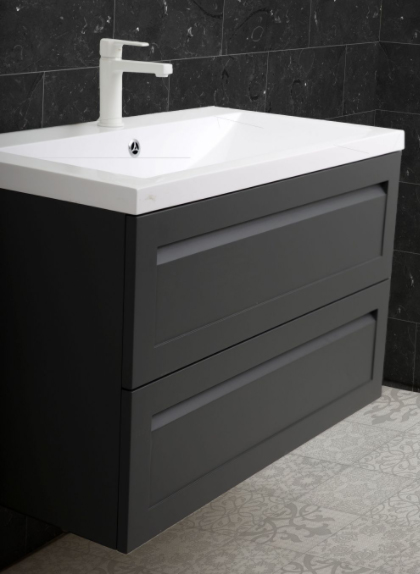 Тумба с раковиной подвесная Art&Max Platino AM-Platino-750-2C-SO-GM 75 см серый матовый фото