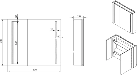 Зеркало-шкаф Esbano ESMS2404 фото