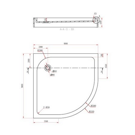 Поддон для душа Cezares Tray TRAY-S-R-90-550-13-W 90х90 фото
