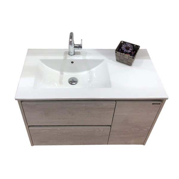 Тумба Comforty Бремен-90 дуб белый с раковиной Comforty 9090EL фото