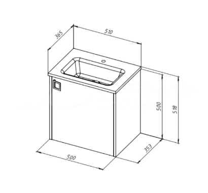 Тумба под раковину Uperwood Aurora TAurora50bm черная матовая фото