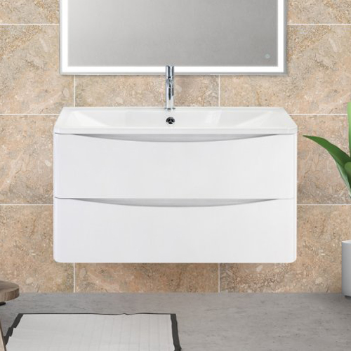 Тумба под раковину BelBagno Acqua ACQUA-1000-2C-SO-BL 100 см Bianco Lucido фото