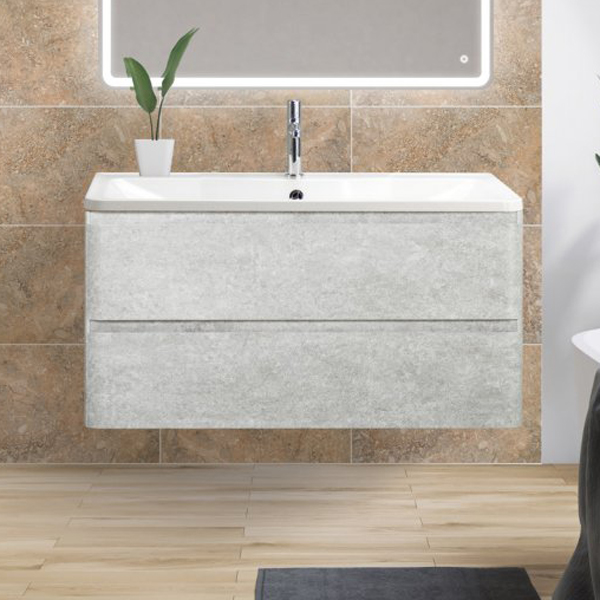 Тумба под раковину BelBagno Albano ALBANO-1000-2C-SO-CVG 100 см Cemento Verona Grigio фото