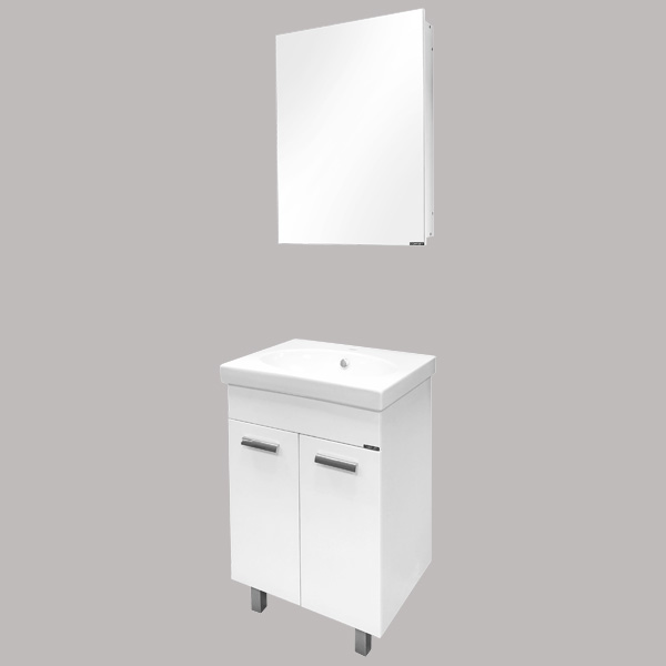 Тумба Comforty Чезана-60 белая с раковиной Eggo 60/Next 60 фото