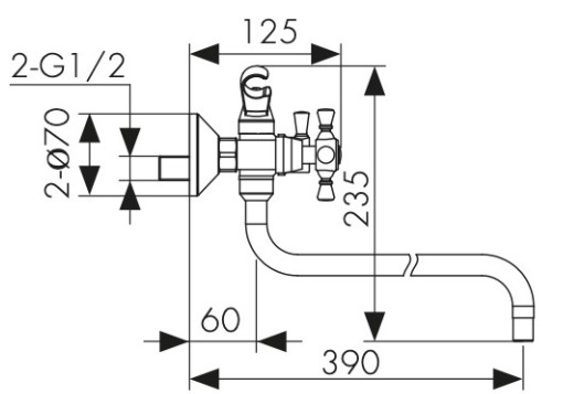 Смеситель для ванны с душем Kaiser Grace 11070SH фото