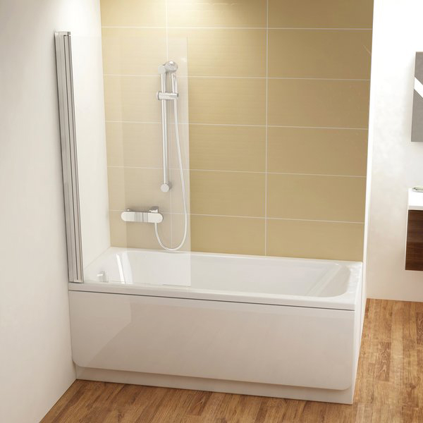 Шторка для ванны распашная Ravak Chrome CVS1-80 7QR40C00Z1 R блестящий/transparent прозрачное стекло фото