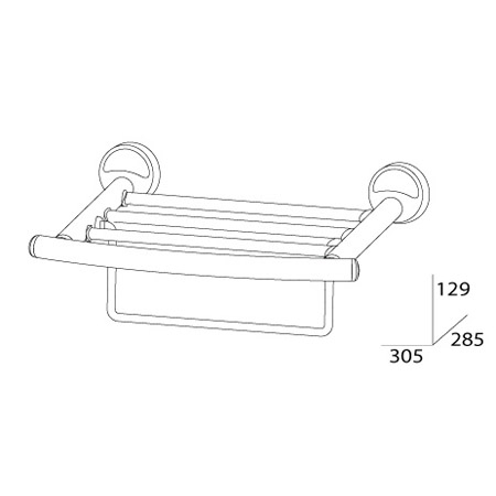 Полка для полотенец с нижним держателем FBS Ellea ELL 039 30 см фото