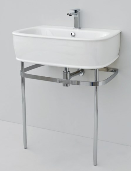Металлическая консоль c раковиной Artceram Azuley AZA002 71 cr+AZL003 01 00 bi*1 фото