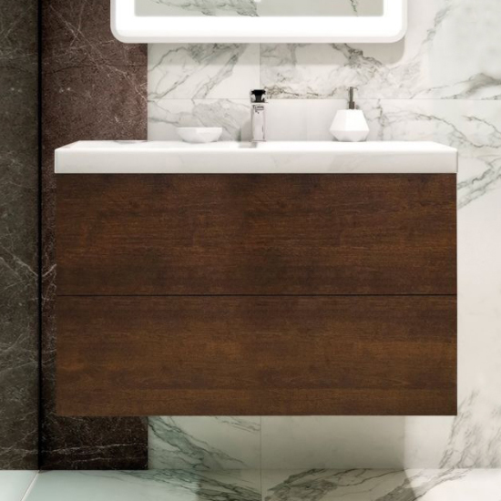 Тумба с раковиной подвесная Art&Max Verona-Push AM-Verona-Push-900-2C-SO-RB 90 см Дуб Баррик фото