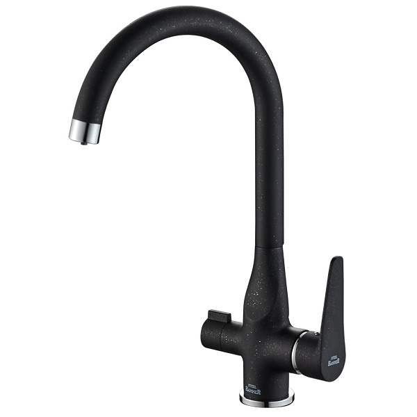 Смеситель для кухни под фильтр Zorg Steel Hammer SH 910 BLACK CR фото