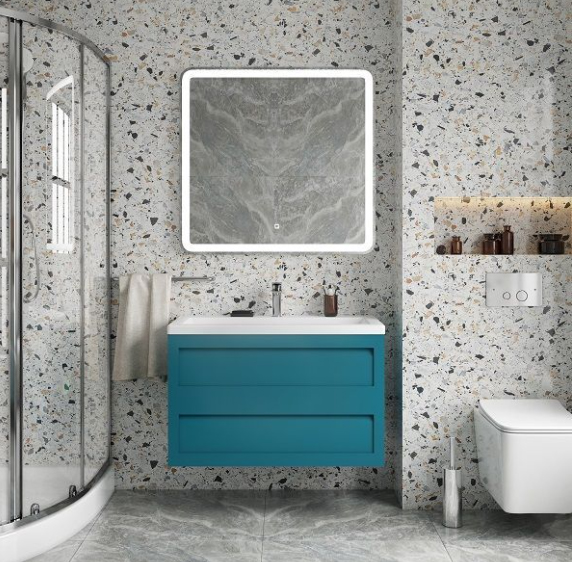 Тумба с раковиной подвесная Art&Max Platino AM-Platino-900-2C-SO-TM 90 см бирюзовая фото