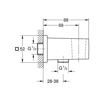 Держатель ручного душа с подключением душевого шланга Grohe Euphoria Cube 26370000 фото