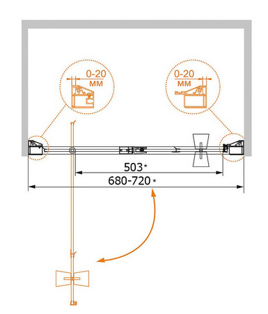 Душевая дверь Cezares Rosa ROSA-BA-1-70-RO-Bi 70 см фото