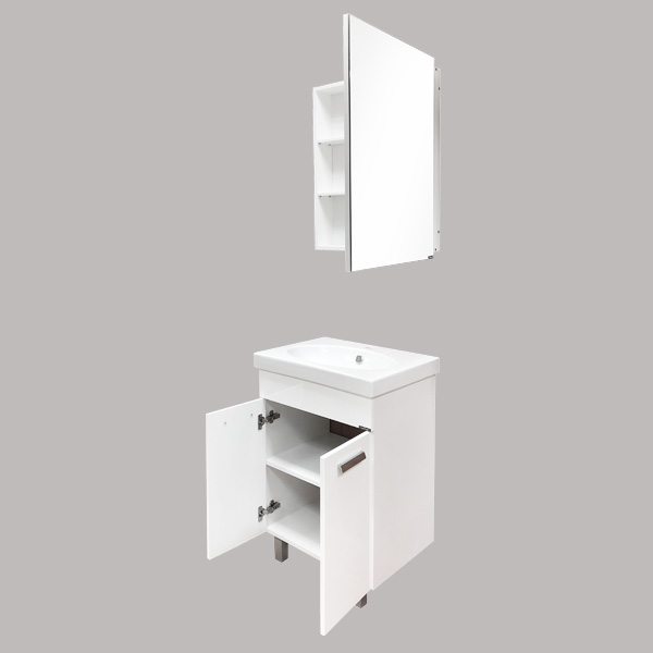 Тумба Comforty Чезана-60 белая с раковиной Eggo 60/Next 60 фото