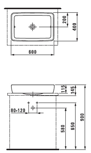 Накладная раковина-чаша Laufen Pro 8.1695.2.000.112.1 60 см фото
