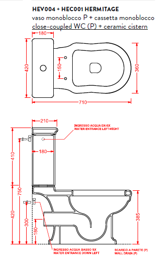 Унитаз напольный с бачком Artceram Hermitage HEV004 01 00/ EE03 bi хром фото