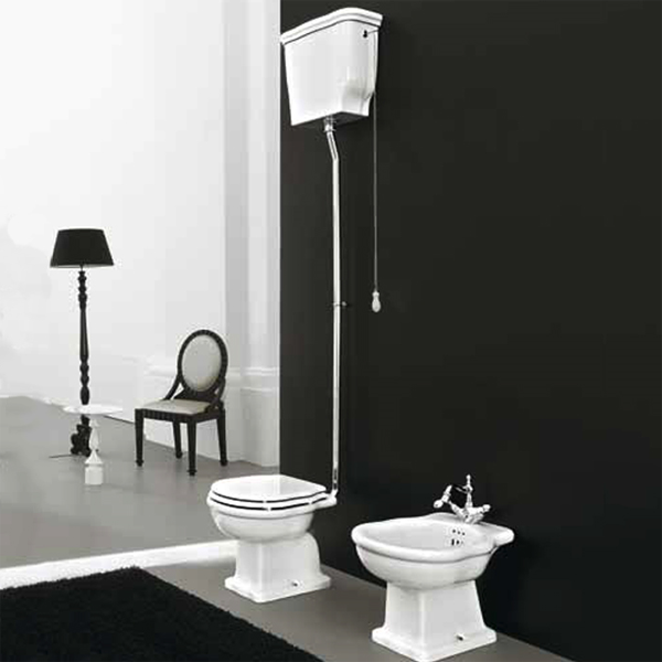 Унитаз с высоким бачком HEC004 01 00/ EE16 bi Artceram Hermitage HEV002 01 00/ EE01 bi хром фото