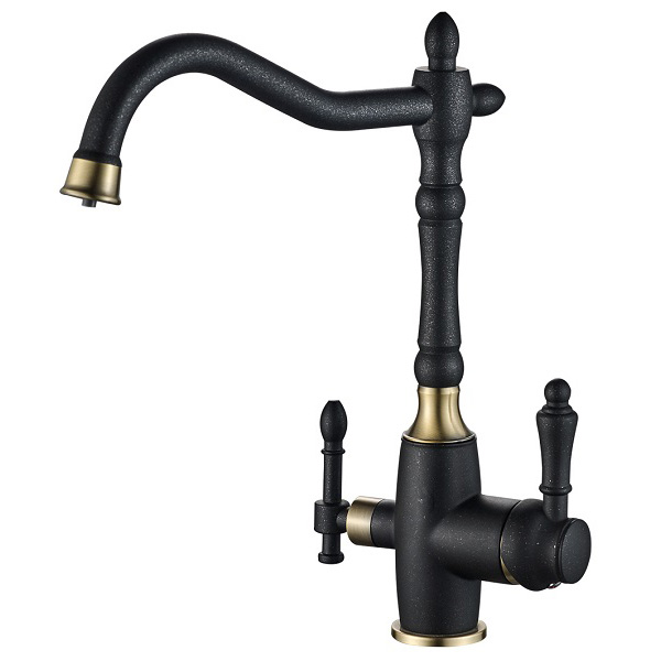 Смеситель для кухни кухни с фильтром для воды Zorg Steel Hammer SH 812 BLACK BR фото