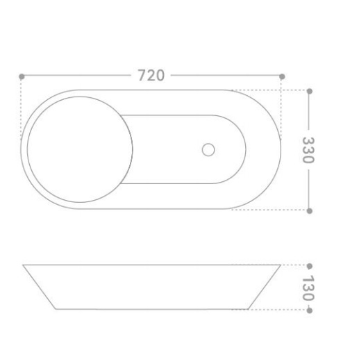 Накладная раковина Abber Bequem AC2120 72x33 фото