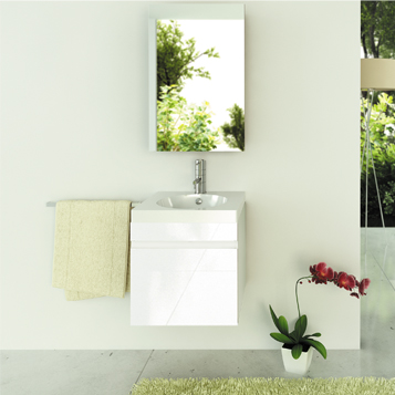 Тумба Comforty Диана-50 подвесная белый глянец с раковиной Ringo50 F01 УП/Next 50 фото