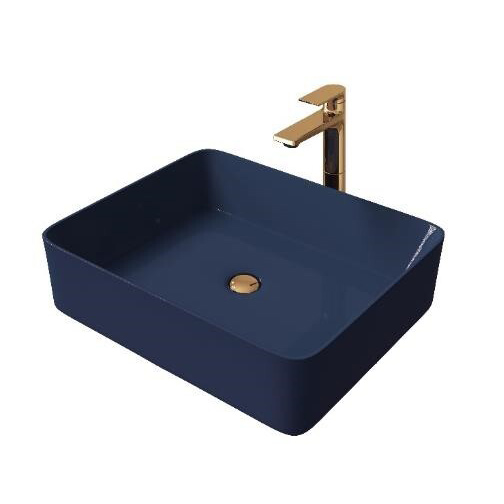 Накладная раковина Grossman Color GR-3016BLM 48x37 синяя матовая фото