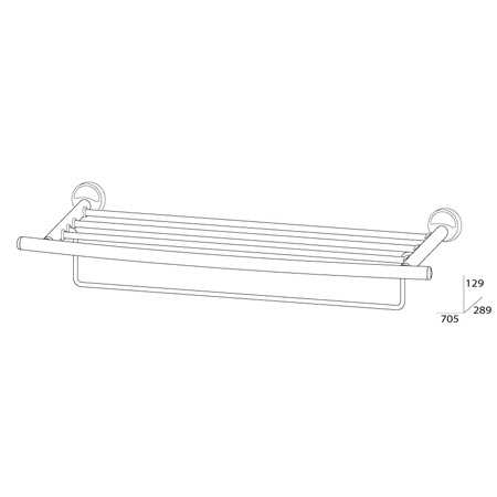 Полка для полотенец с нижним держателем FBS Ellea ELL 043 70 см фото