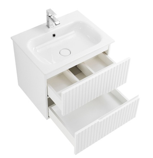 Тумба под раковину Cezares Duet DUET-N-600-2C-SO-BL 60 см, Bianco Lucido фото