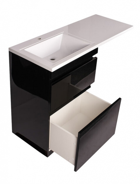 Тумба под раковину Style Line Даймонд 120 glass, Люкс черная, PLUS фото
