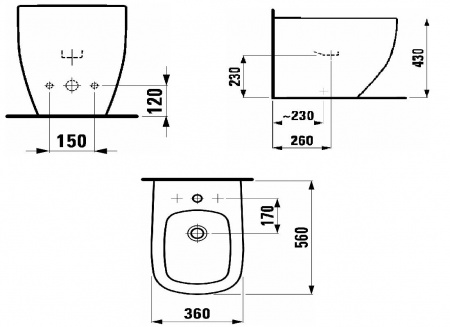 Биде напольное Laufen Palomba 8.3280.1.000.304.1 фото