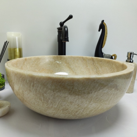 Накладная раковина из оникса Indo Bowl Yellow Medium TinLip BO-00502 фото