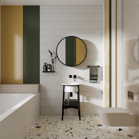 Консоль с керамической раковиной Abber Bequem AC2130MW белая матовая фото