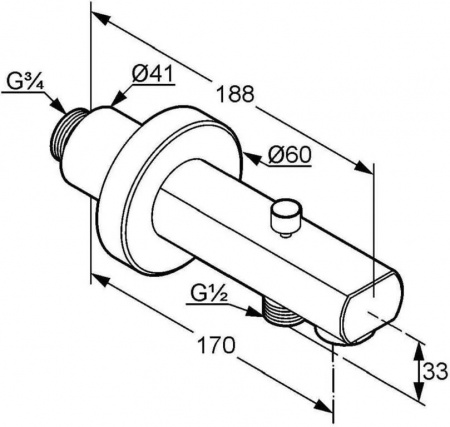 Излив для ванны с переключателем Kludi Zenta 1350105 фото