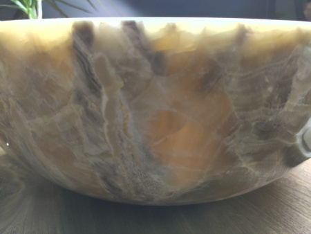 Накладная раковина из оникса Indo Bowl Grey Medium BO-00011 фото