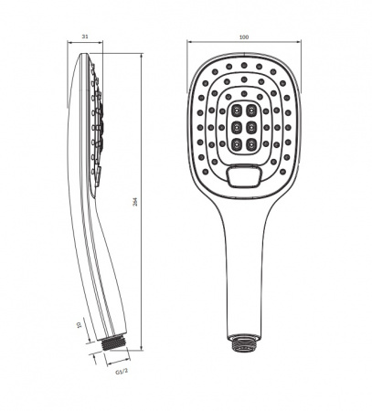 Душевая лейка Omnires Davis DAVIS-RCRB хром/белый фото